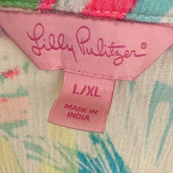 Lilly Pulitzer El Bravo Way Coverup in Sparkling Sands, Size L/XL. - Picture 5 of 12